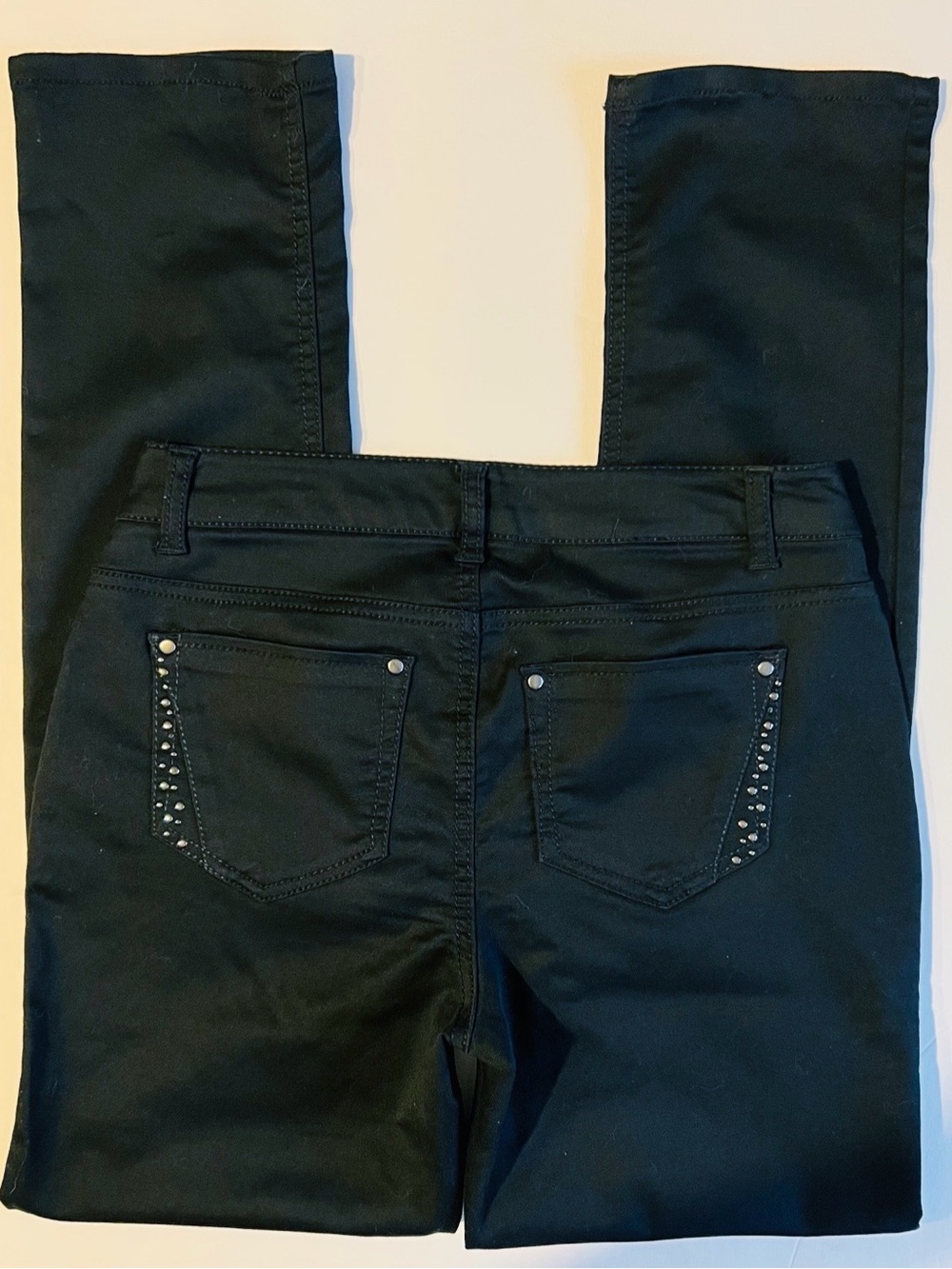 Massini Black Studded Straight Leg Low-Rise Jeans Edgy Y2K Size 6